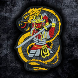 Fantasma Samurai bordado hierro en parche KatanasVelcro regalo 6